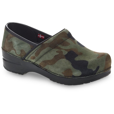 GILFORD Women's Suede Closed Back Clog In Camo, Size 8.5-9, PR